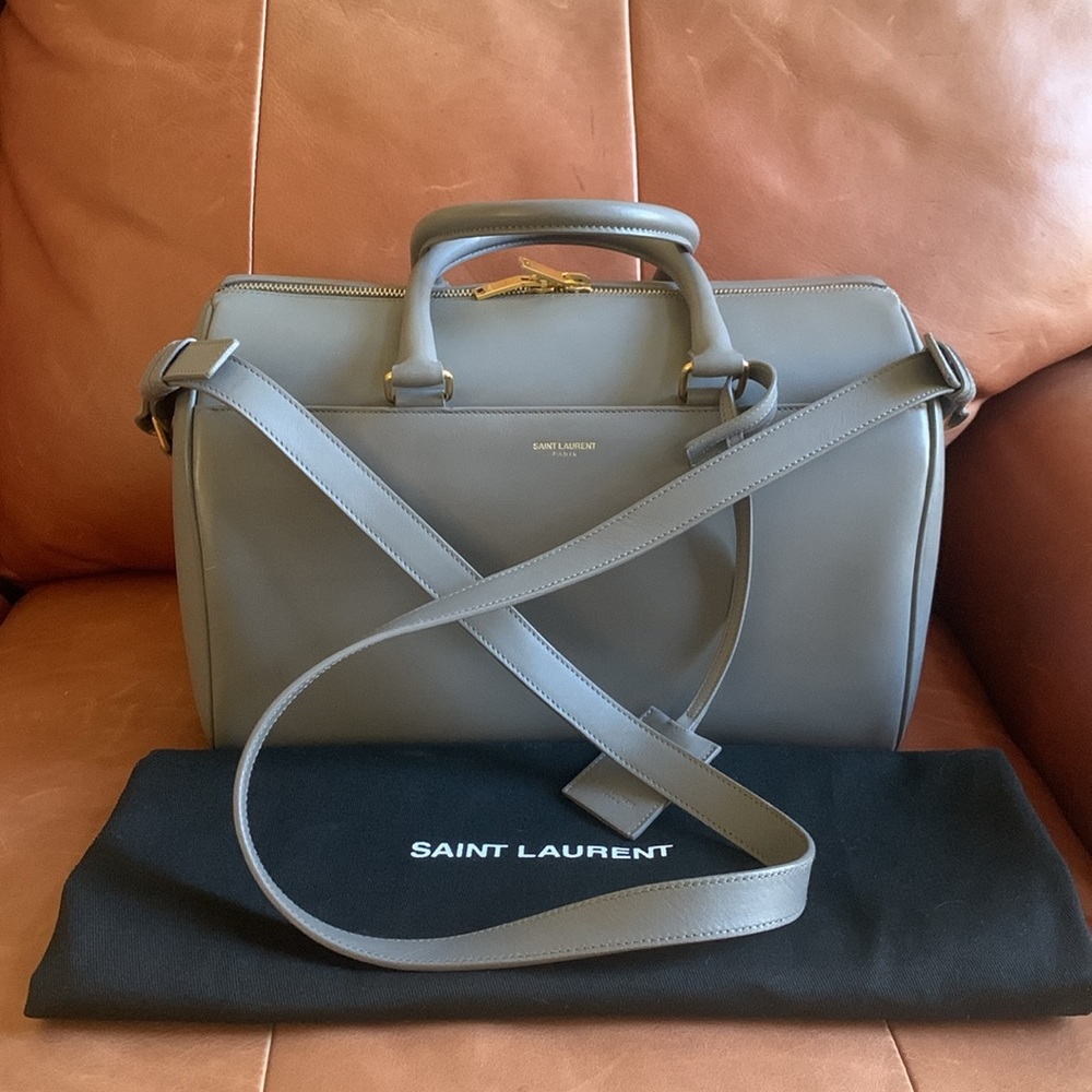 Saint Laurent Gray Leather Women's Bag - Picture 15 of 17